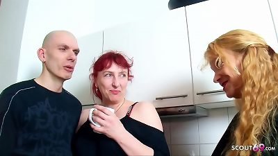 German aged Join senior wife and huge prick hubby in three way