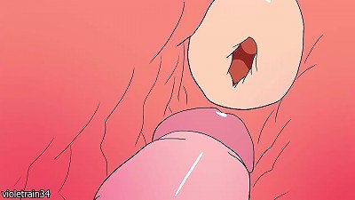 Bakugo porks Uraraka Ochaco while he grabs her mounds and then shoots a load inside her