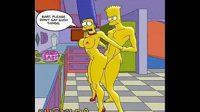 bart simpson pokes his mother marge
