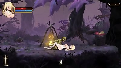 Pretty blond has sex with goblins man in fresh anime porn porn game