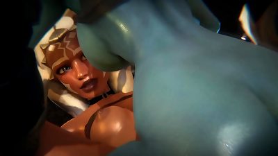 Ahsoka Tano gets creampied by Futa Aayla Secura - starlet Wars Inspired 3-dimensional porno