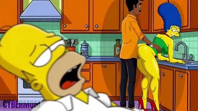 Married Housewife nailed anal invasion In The Kitchen. cartoon Cuckold.