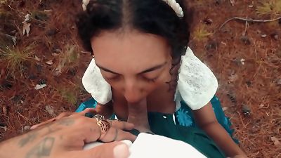 A WALK IN THE forest AND deep throating CHEEKY