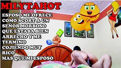 My spouse offers me his chubby, aged friend like a slut for financial help.