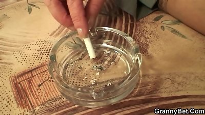 He brings old blond grandmother home to nail