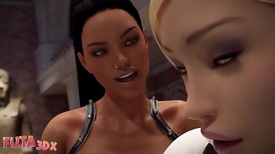 Futa3dX - enormous Dicked hot Futa babes fucking rock hard In Museum