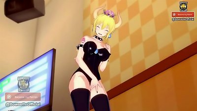 BOWSETTE caresses HERSELF UNTIL SHE finishes off