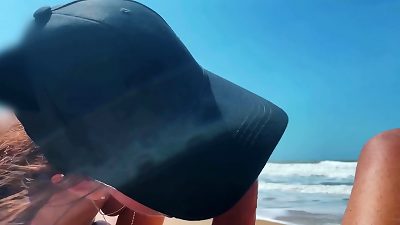 My supah pov suck off from sweetie teen dame in a cap, Seashore, bare bare Beach, bj sex toys