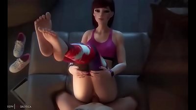 D.VA pov orgy show her stunning feet - Overwatch