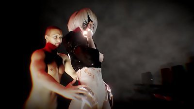YoRHa 2B hook-up Robot in bondage & discipline sex showcase | Nier Automata porn Parody