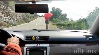 risky public bang with a russian college girl in the car