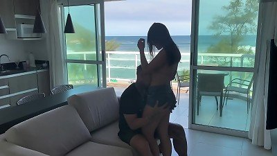 I came back from the beach horny and came firm on the bandit's pink cigar