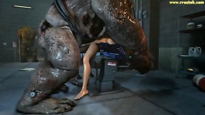 Mass Effect females getting banged stiff by grotesque 3-dimensional Monsters - Compilation