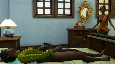 Indian stepmom catches her stepson jerking in his room before the examination and helps him to get rid of stress so he can pass the exam