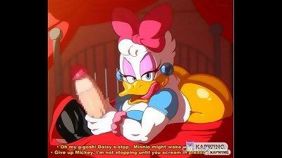 Daisy Duck wanks Mickey Mouse's big Cock!