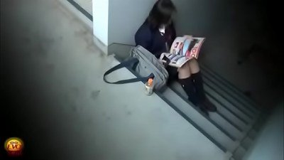 asian slut masturbate in public