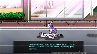 Blazing Angel Mistletear [PornPlay manga porn fucky-fucky game] Ep.4 heroine finishes up topless in the public street