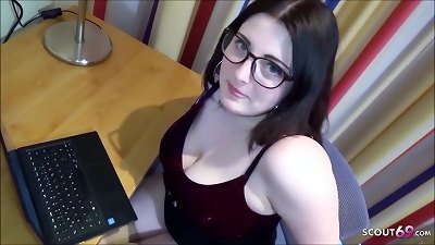 German 18 bbw secretary teen Elisa seduce to fuck by boss