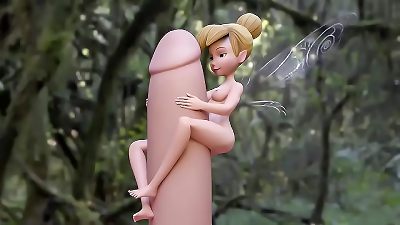 3 dimensional anime porn Tinker Bell pulverized by a Monster spunk-pump