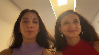 duo neighbors asked me to jizm on their faces and went for a walk outside with cum on their faces