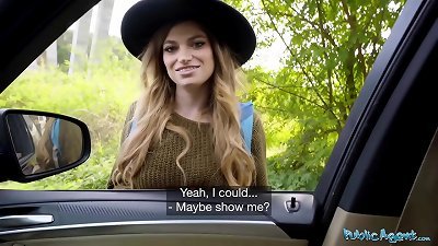 Public Agent fat breasts hitchhiker Nicole Rae ample man-meat public pov deep throat