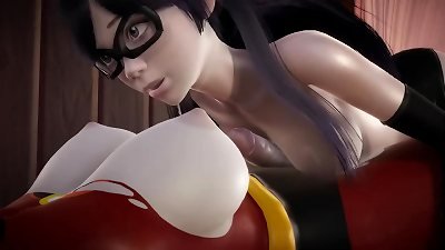 Incredibles - double Futa - Violet Parr gets creampied by Helen - 3d pornography