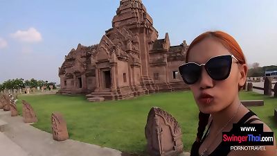 fledgling Thai hottie suck off and fucky-fucky with boyfriend once back in the motel