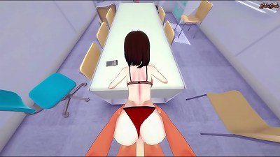 Samsung Sam gets a pov facial before getting drilled on a table.