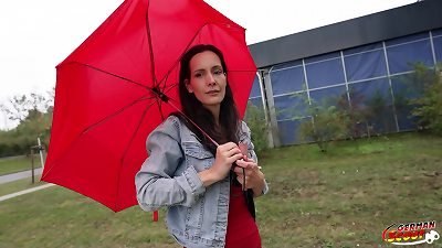 GERMAN SCOUT - lean Austrian senior Mia Moon talk to first casting nail