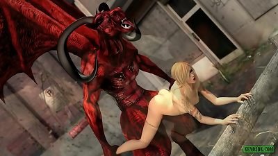 naughty Devil. Demonic 3d pulverize