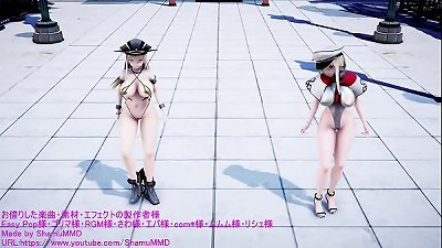 Kancolle MMD bismarck glaf Eleven rave woman