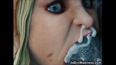 3 dimensional Ogres demolish marionette Girls!