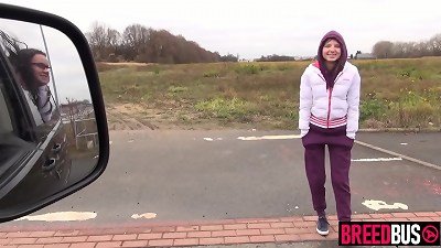 cutie Gina Gerson takes a ride in the BreedBus