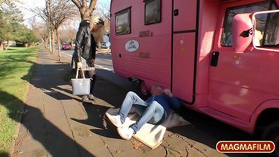 obese German girl Mia bitch gets pummeled by an older stud