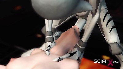 sex with an alien in a spaceship. A mind-blowing young blond gets nailed by an alien