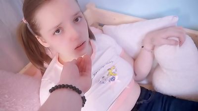 harsh hookup with nubile dame and creampie in a shaven cooter by step dad