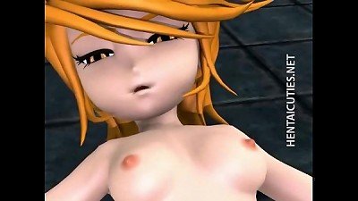 anime teenie bitch taking a big spunk-pump