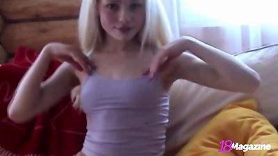 jerk Off To Her! vapid Chested coed Holli Paige teases You ass Naked!