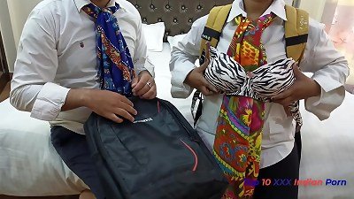 hard-core Ever best Desi schoolgirl fuck Desi dame in Oyo hotel first meeting