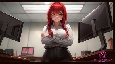 handsome Coworker With fat boobs Wants To Make You jizm At Your Desk - [AI Porn]