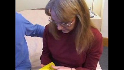 aged Librarian in tights