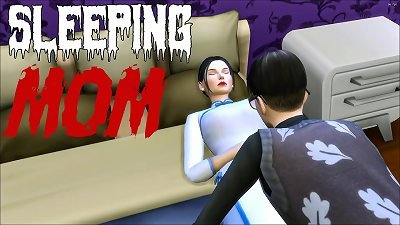 son-in-law pulverizes Sleeping japanese mother After Sharing The Same room | asian mummy And son banging | korean movie romp scene