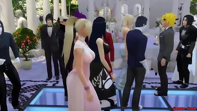 Sakura's Wedding Part one Naruto hentai Netorare wife Cheated Wedding Tricked husband cuckold anime porn