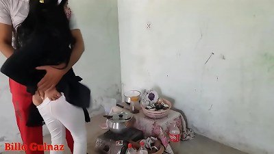 Jija sali fuck-fest in kitchen with clear Hindi audio and Hindi sloppy talks