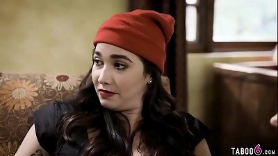 Stepdaughter teen tears up stepdad in a therapy session