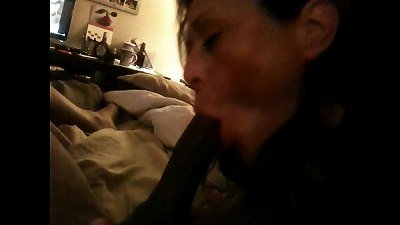 fellating my big-black-cock like a great gilf