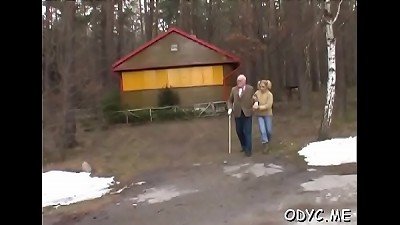 crazy legitimate age teenager teases aged guy by touching her juicy cum-hole