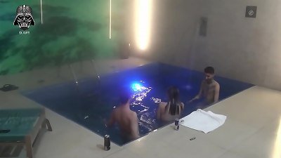 threesome with friends in the hotel pool Part duo