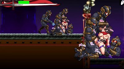 Scrider Asuka | Stage 1 | Ninja girl confronts soldiers but gets caught and fucked on her thick firm butt to get enormous money-shot | anime porn Game Gameplay P1