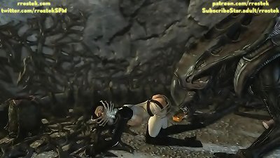 Miranda Lawson in ample Alien trouble 3d cartoon